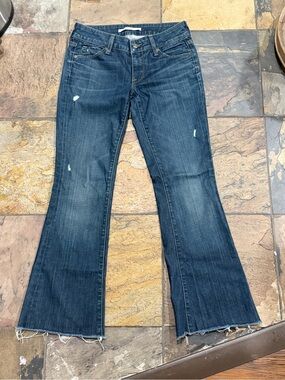 Vince Mykonos Distressed Flare Jeans Dark Wash Size 27 Made in USA